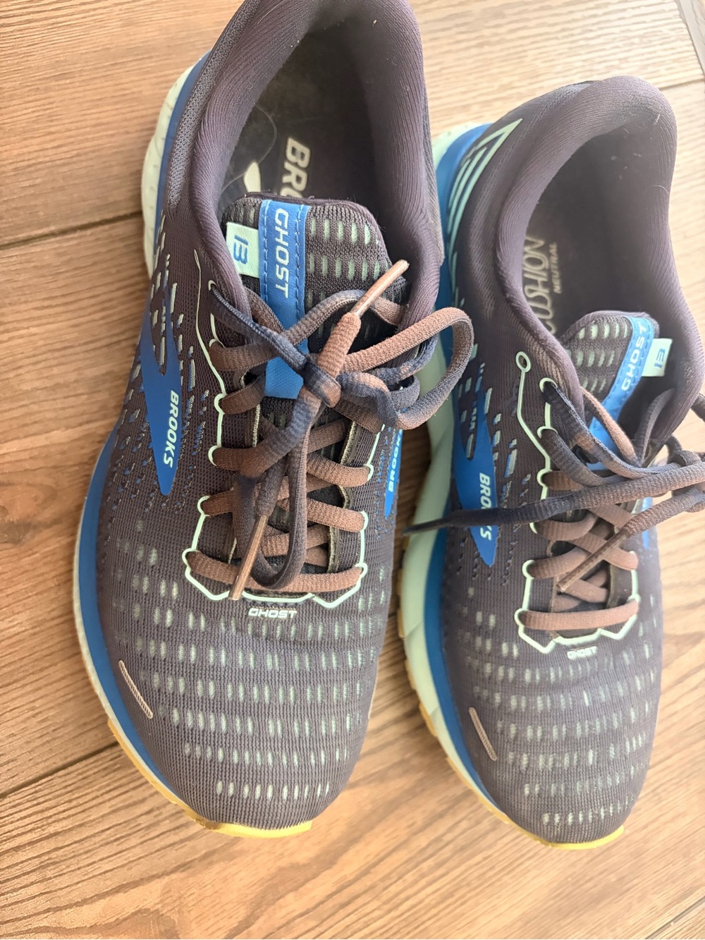 Brooks Ghost Running Shoes - Brown, Blue & Yellow